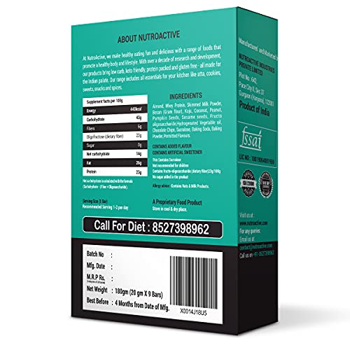 NutroActive Keto Breakfast Bar Zero Sugar Gluten Free 180 g