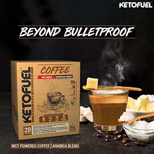 NEULIFE®️ Ketofuel Hot Brew Coffee (Espresso Roast) Keto MCT Coffee w/Coconut MCT Oil 10 packs