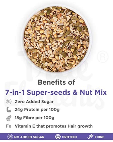 True Elements 7 in 1 Nuts and Seeds Mix (125g * 2) - Mix Seeds for Eating | Seed Combo | Healthy Snacks | Roasted Seeds