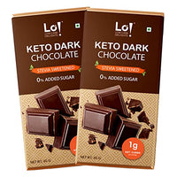 Lo! Foods - Dark Keto Chocolates - 80g | Stevia Sweetened | No Added Sugar | Only 1g Of Net Carbs Per Serving | Guilt Free Chocolate for Indulgence | Low Carb Keto Sweets - (40g x Pack of 2)