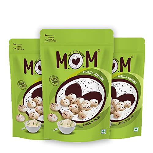 MOM - MEAL OF THE MOMENT Cream N Onion Makhana (Pack of 3, 60g Each)
