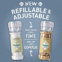 Maldon Salt, Whole Black Peppercorn Grinder, 50 g, Refillable and Adjustable, Kosher, Natural, Aromatic