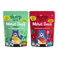 Slurrp Farm Millet Dosa Instant Mix, Supergrains Spinach and Beetroot, Natural and Healthy Food, 150g (Pack of 2)