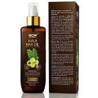 WOW Skin Science Amla Hair Oil - Pure Cold Pressed Indian Gooseberry Oil - Intensive Hair Care - Non-Sticky & Non-Greasy - No Mineral Oil, Silicones, Synthetic Fragrance - 200mL
