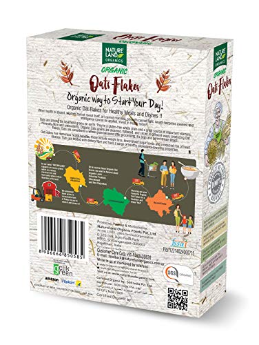 Natureland Organics Oat Flakes 250 Gm - Healthy Organic Oats