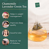VAHDAM Chamomile Green Tea with Pure Lavender Flowers 15 TBS | USDA Certified Organic Chamomile Tea for Stress Relief and Good Sleep
