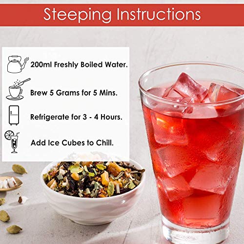 VAHDAM, Peach Green Appled Iced Tea | 20-25 Servings | 100% Natural Ingredients | Delicious Flavor of Black Tea, Tropical Fruits and Exotic Spices | 100gm