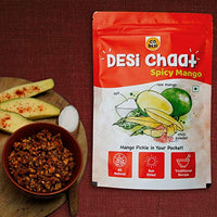 GO DESi - DESi Chaat Spicy Mango | Pack of 10 x 18g | Chatpata Mango | Mango Chaat | Sundried Mango | Mango Chips | Fruit Snacks