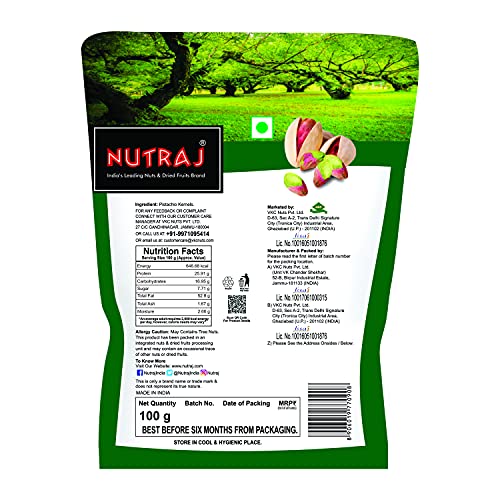 Nutraj California Pistachio Kernels, 100g