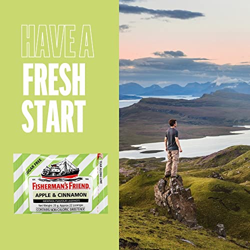 Fisherman's  Friend Sugar Free Mouth Freshener - Apple & Cinnamon - Fresh and Fruity Lozenges 25g