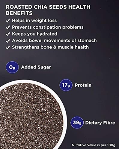 True Elements Roasted Chia Seeds 125g - Diet Food | Chia Seeds for Weightloss | Roasted Seeds
