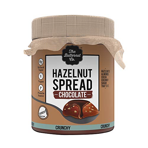 The Butternut Co. Chocolate Hazelnut Spread, 200 gm Crunchy (No Refined Sugar, Vegan, No Preservatives)
