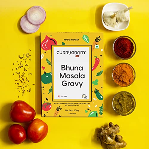 Currygram Bhuna Masala | Ready to Cook | Medium spicy & Serves 4 | Bhuna Masala gravy Pack of - 300g