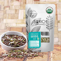 Sorich Organics 6-in-1 USDA Organic Seeds Mix - Mixture of Chia, Pumpkin, Sunflower, Flax Seeds and many more for Weight Management - 200 Gm - Healthy Seeds for Eating | Diet Snacks | Vegan | Gluten Free