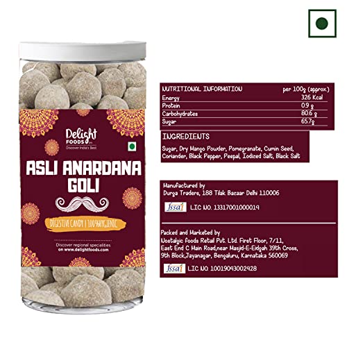 Delight Foods Traditional Churans - Hygienically Packed (Asli Anardana Goli, 125G)