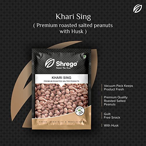 SHREGO Khari Sing Roasted Salted Peanut, Snack & Namkeen (360 Gm) (2X180G Vacuum Packed)