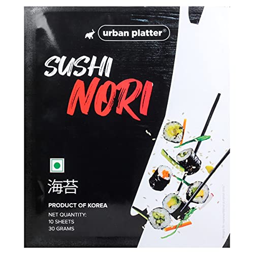 Urban Platter Sushi Nori Sheets (Roasted Seaweed Laver), 10 Sheets / 30 Grams