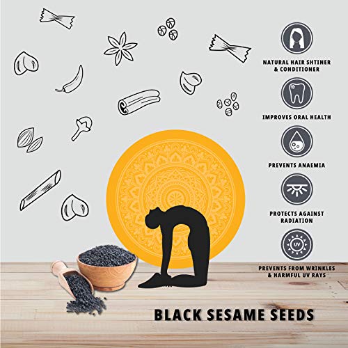Organature Whole Fresh and Natural Black Sesame Seeds | Kaale Til | Tal | Indian Spice - Pack of (400 Grams)