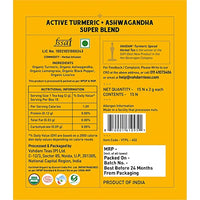 VAHDAM Organic Turmeric + Ashwagandha Herbal Tea | 15 Tea Bags of Immunity Tea | Certified USDA Organic | Pure Detox Tea