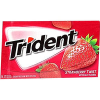 Trident Strawberry Twist Sugar Free Chewing Gum, 14 Sticks, 26 g