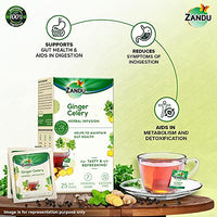 Zandu Ginger Celery Herbal Infusion, a Herbal Tea Enriched with Ayurvedic Ingredients (Pack of 25 Tea Bags X 2)