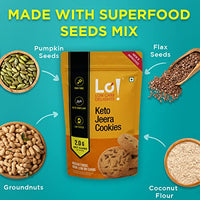 Lo! Low Carb Delights - Jeera Keto Cookies (200g) | All New Formulation | Stevia Sweetened | Authentic Flavor and Taste | Zero Added Sugar | 2g Net Carb | Keto Snacks for Keto Diet | Low Carb Diet Snacks