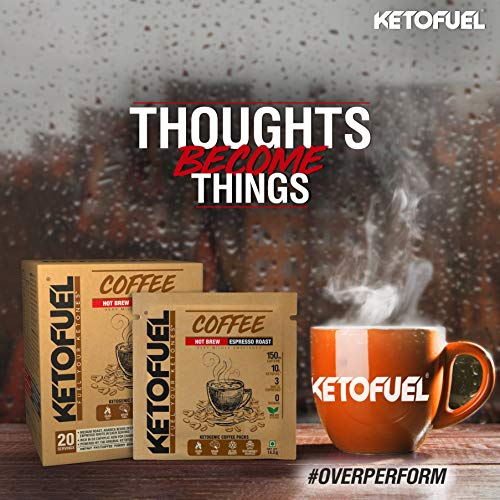NEULIFE®️ Ketofuel Hot Brew Coffee (Espresso Roast) Keto MCT Coffee w/Coconut MCT Oil 10 packs