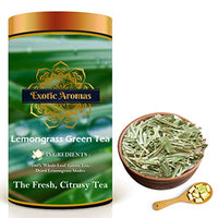 Exotic Aromas Lemongrass Green Tea (200 G Serves 100 cups), 100% Whole Leaf Green Tea for anxiety, pain and digestion