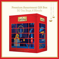 Twinings Tea Festive Gift Pack, 30 Sachets, London, 6 Blends, Earl Grey, English Breakfast, Pure Green Tea, Green Tea Lemon & Honey, Green Tea & Mint and Pure Camomile