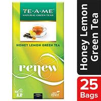 TE-A-ME Renew Honey Lemon Natural Green Tea, 25 Tea Bags - Improves Metabolism & Reduces Waist