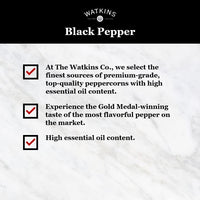 Watkins Gourmet Spice Tin, Pure Ground Black Pepper, 6 oz. Tin, 1-Pack