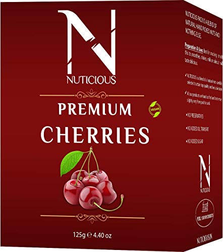 NUTICIOUS Premium Unsweetened Dried Cherries - 125G (Pack of 3)