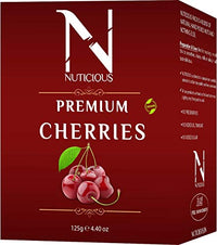 NUTICIOUS Premium Unsweetened Dried Cherries - 125G (Pack of 3)