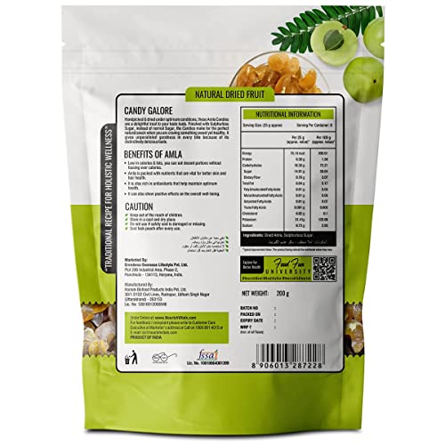 NourishVitals Amla Fruit Dried Candy, 200g - 100% Natural , No Added Preservatives, Source of Vitamin C, Traditional Recipe
