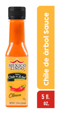 Mexico Lindo Chile de Arbol Hot Sauce Ingredients | 12,190 Scoville Level | Classic Flavor | 5 Fl Oz Bottles (Pack of 2)