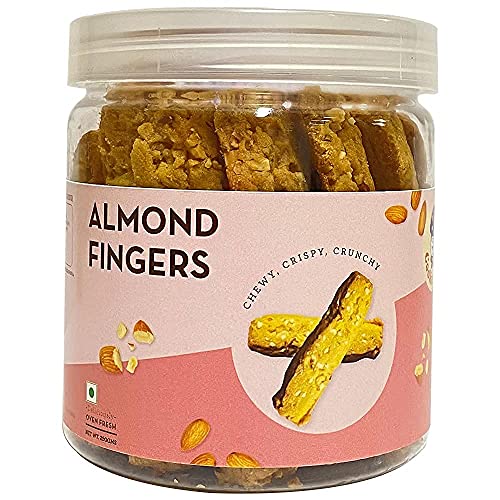 CookieMan Almond Fingers - 250g| Gourmet Biscuit with Real Almonds | Artisanal Cookies |Eggless Gourmet Biscuits | Best paired with Tea & Coffee Snack