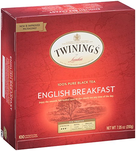 Twinings of London English Breakfast Tea K-Cups for Keurig, 24 Count & English Breakfast Black Tea Bags, 100 Count (Pack of 1)