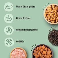 Paper Boat Premium Healthy Snack Combo: Roasted Nuts with Wayanad Pepper + Smoked & Roasted Nuts with Himalayan Pink Salt, Almonds & Cashews Mix Dry Fruit Pouch (2 x 100 g)