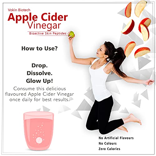 Vokin Biotech World's  First Apple Cider Vinegar -20 Effervescent Tablets Vitamin C for Detox & Weight Management with Green Apple Flavor (Pack of 1)