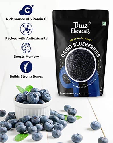 True Elements Dried Berries Combo 250g (Non-GMO Cranberries 125g & Dried Blueberries 125g) - Berries Mix | Healthy Snacks | Mixed Berries