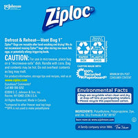 Ziploc Quart Food Storage Freezer Bags, Grip 'n Seal Technology for Easier Grip, Open, and Close, 19 Count