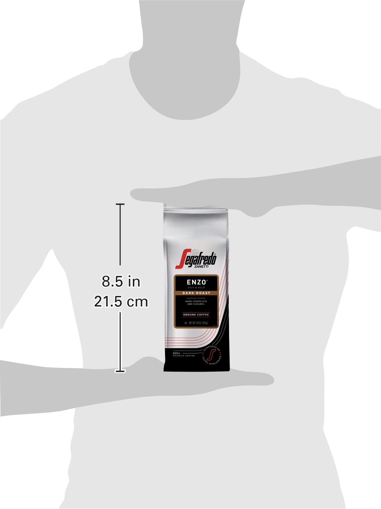 Segafredo Zanetti Ground Coffee, Enzo Dark Roast, Made with Arabica, Vivacious and Balanced Flavor