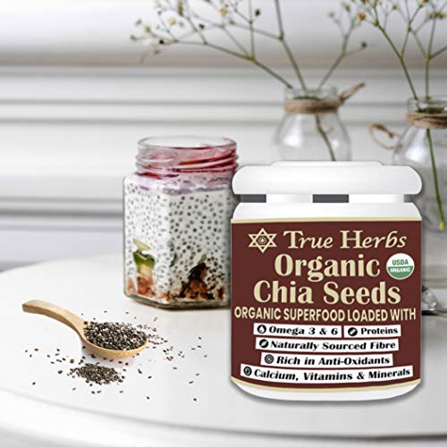 True Herbs USA Imported Organic Chia Seeds (300 GM) WITH USDA Certification