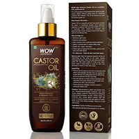 WOW Skin Science 100% Pure Castor Oil - Cold Pressed - For Stronger Hair, Skin & Nails - No Mineral Oil & Silicones, 200 ml