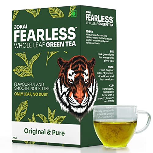 Fearless Green Tea Original & Pure | 200g | Natural Loose Leaves | Non Bitter Assam Tea | Silver Tips For Faster Weight Loss | Exported Worldwide, Now In India | Single Estate Jokai | Makes 120+ cups