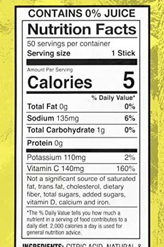 Sqwincher Zero Qwik Stik Sugar Free, Lemonade, .11 oz (Pack of 50)