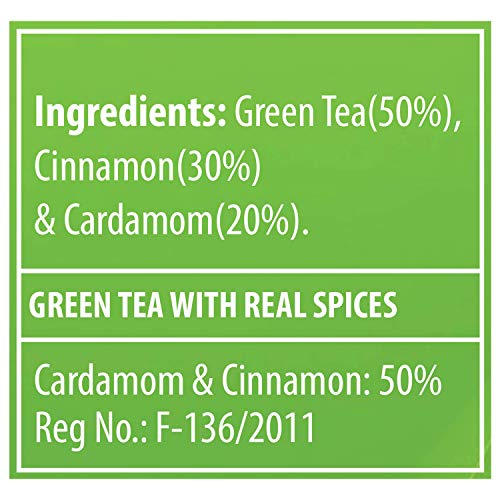 TE-A-ME Uplift Kashmiri Kahwa Natural Green Tea, 25 Tea Bags - 100% Natural Ingredients - Green Tea, Cinnamon, Cardamom