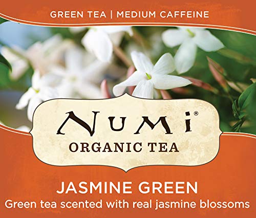 Numi Organic Tea Jasmine Green, 18 Count Box of Tea Bags (Pack of 3) (Packaging May Vary)