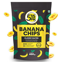 5:15PM Yellow Banana Chips Snacks - Fresh Crispy Banana Wafers Chips | Classic Salted Flavour – 400g Packet