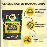 5:15PM Yellow Banana Chips Snacks - Fresh Crispy Banana Wafers Chips | Classic Salted Flavour – 400g Packet